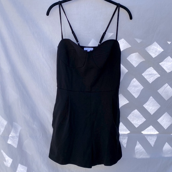 Leith Bustier Little Black Romper - Picture 1 of 12